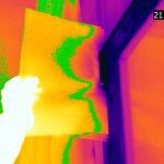 blower door y termografia, vista de unas infiltraciones